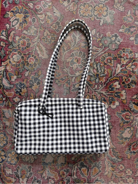 BAGGU Handbags - Baggu Gingham Check Bowler Bag - Black & White